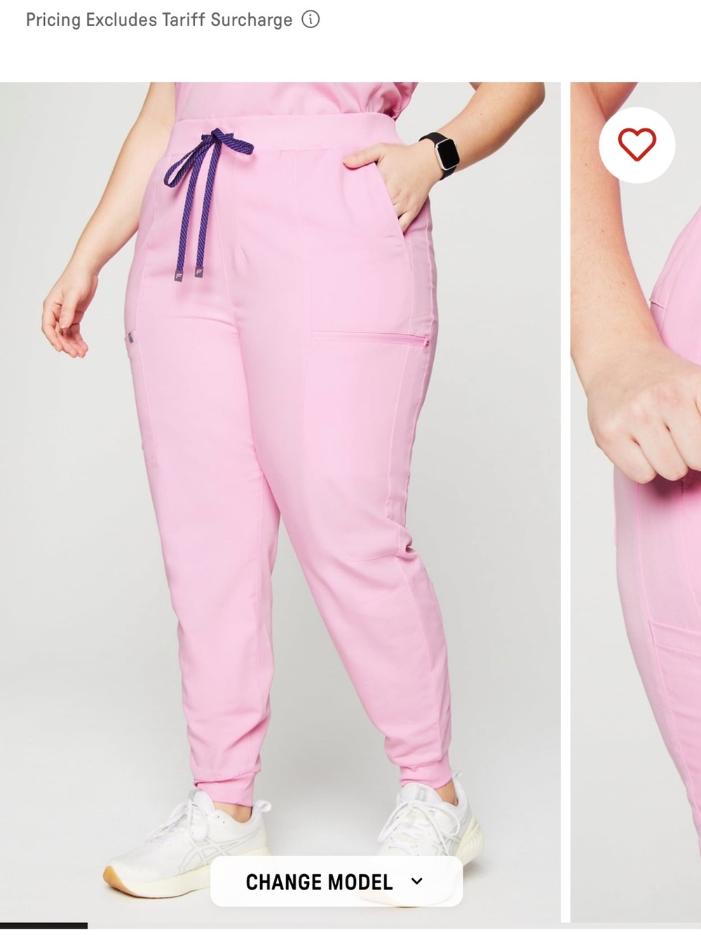 Fabletics Pink Drawstring Jogger Scrub Pants